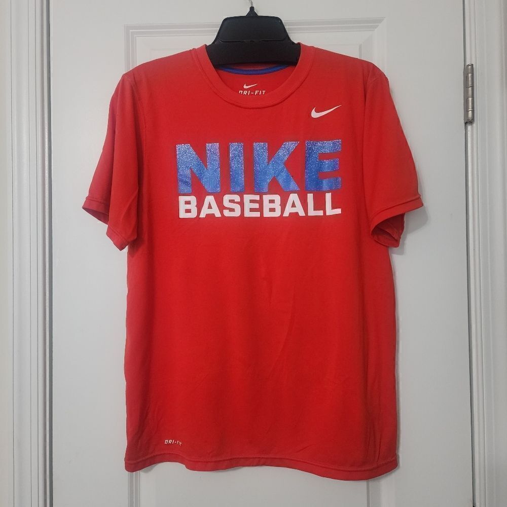 Nike - M -  men's dri-fit ‎ baseball t-shirt  red